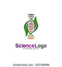 DNA with Leaf Logo Design Concept Vector. Creative Leaf With DNA Logo Template. Icon Symbol