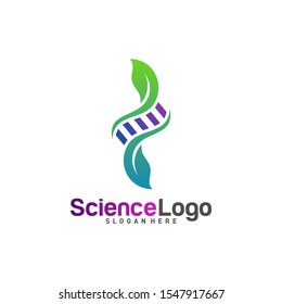 DNA with Leaf Logo Design Concept Vector. Creative Leaf With DNA Logo Template. Icon Symbol