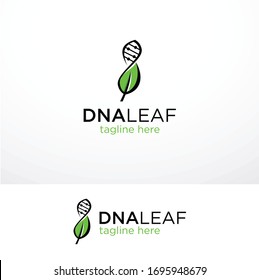 Dna Leaf Logo Template Design Stock Vector. Natural Leaf Dna Genetic Logo Design Template