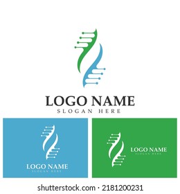 DNA Letter S Logo Design Template  Genetics Vector Design  Biological Vector Illustration
