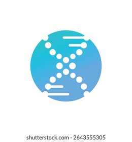 dna letters abstract logo modern style