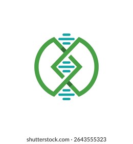 dna letters abstract logo modern style