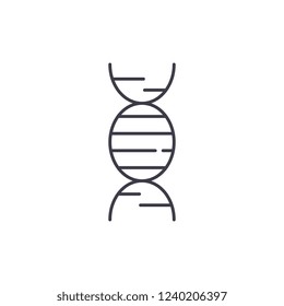Dna line icon concept. Dna vector linear illustration, symbol, sign