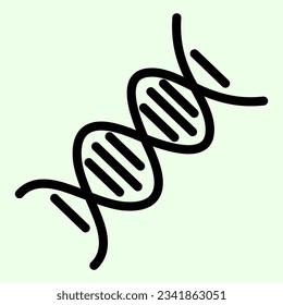 DNA line icon. Deoxyribonucleic acid chain molecule with formula outline style pictogram on white background. Anatomy and organs signs mobile concept web design. Vector graphics.