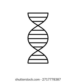 DNA line icon for genetics, science and research concepts. Minimal outline vector design for education, biology, medical apps, UI, websites and digital science projects.