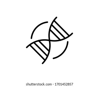 DNA line icon. High quality outline symbol for web design or mobile app. Thin line sign for design logo. Black outline pictogram on white background