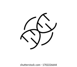 DNA line icon. High quality outline symbol for web design or mobile app. Thin line sign for design logo. Black outline pictogram on white background