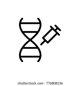 DNA line icon. High quality black outline logo for web site design and mobile apps. Vector illustration on a white background.