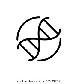 DNA line icon. High quality black outline logo for web site design and mobile apps. Vector illustration on a white background.