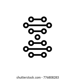 DNA line icon. High quality black outline logo for web site design and mobile apps. Vector illustration on a white background.