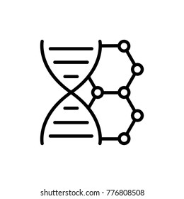 DNA line icon. High quality black outline logo for web site design and mobile apps. Vector illustration on a white background.