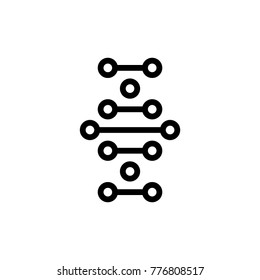 DNA line icon. High quality black outline logo for web site design and mobile apps. Vector illustration on a white background.