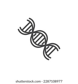 DNA line icon. linear style sign for mobile concept and web design. DNA outline vector icon. Symbol, logo illustration. Vector graphics