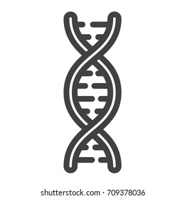 DNA line icon, medicine and healthcare, genetic sign vector graphics, a linear pattern on a white background, eps 10.
