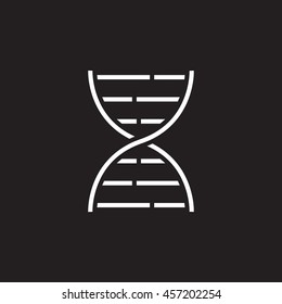 DNA line icon, outline vector logo, linear pictogram isolated on black, pixel perfect illustration
