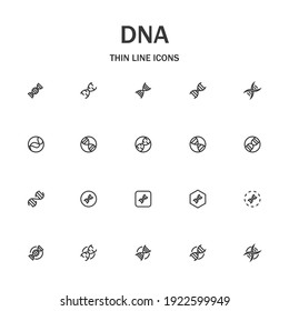 DNA line icon set. Collection of modern signs for web design and mobile app. Medical pictograms. Black icon on white background. Collection of high-quality outline logo
