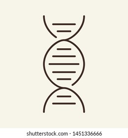 DNA line icon. Strand, molecule, genome. Biology concept. Vector illustration can be used for topics like evolution, chromosome, biotechnology