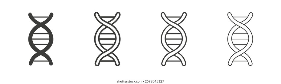 DNA line icon vector illustration set.