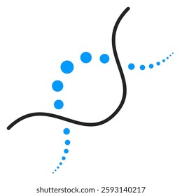 DNA line icon vector isolated. DNA, helix shape. Concept of science and biology. Human molecule.