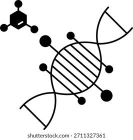Diseño De Icono De Vector De Línea De Adn
