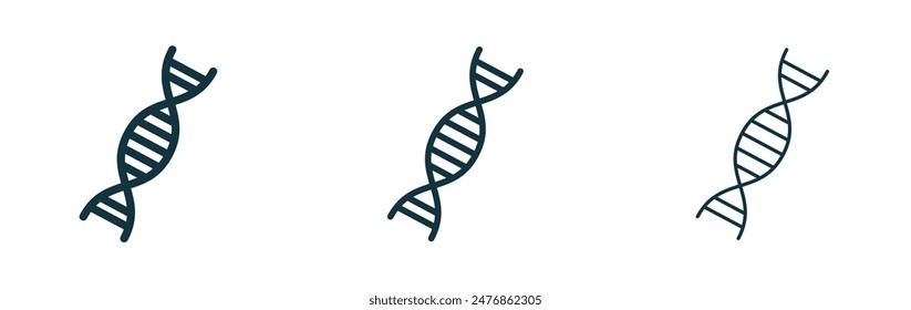 DNA line vector icon set.