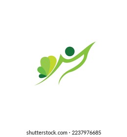 Icono de registro de ADN del árbol de vida e icono médico humano