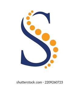 DNA logo concept. Medical logo design with letter S