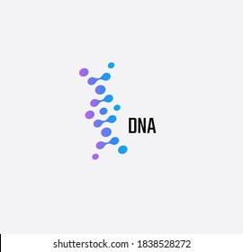 DNA logo concept for medical development and genetic research company, laboratory, clinic. Simple gene structure design for easy configure. Isolated vector logotype
