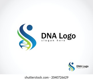 DNA logo creative people abstract health care genetic design concept