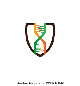 DNA logo and defense shield + human body's immune logo