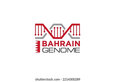 DNA logo Deoxyribonucleic acid  Genetic human molecular genome program Biological Technologies Bahrain national flag