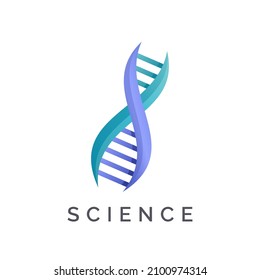 DNA Logo design 3d gradient colorful