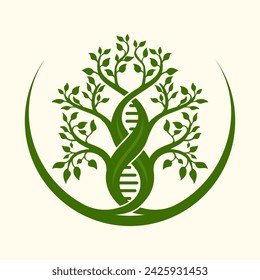 DNA logo design. concept of the DNA tree.