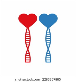 DNA logo design with heart symbol.