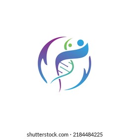 DNA Logo Design Symbol For Science Technology. Vector Illustration EPS.8 EPS.10