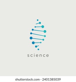 DNA logo design template icon for science technology, vector illustration