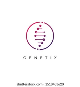 DNA logo design template.icon for science technology.genetic symbol