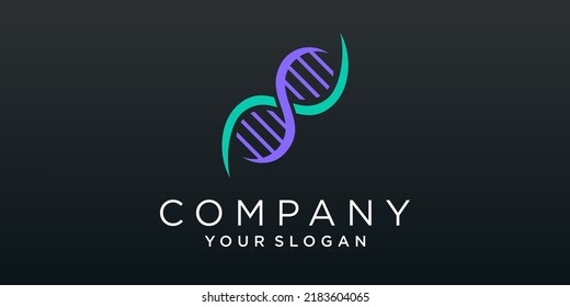 DNA logo design template.icon for science technology