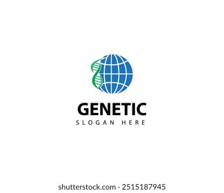 DNA logo design template.icon for science technology.genetic symbol