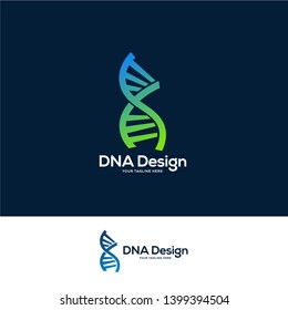 DNA logo designs concept, science and medicine creative symbol, DNA logo design