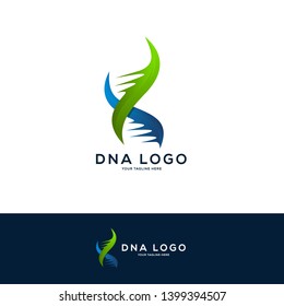 DNA logo designs concept, science and medicine creative symbol, DNA logo design