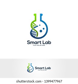 DNA logo designs concept, science and medicine creative symbol, lab logo template