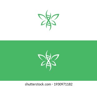 DNA logo, helix and circle vector icon