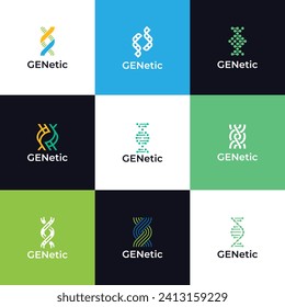 Symbol-Set für das DNA-Logo. Logo-Gesellschaft