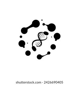 Dna logo. Icon vector design template in white background.