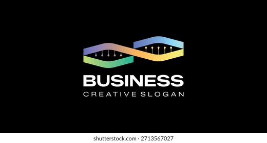 DNA Logo Modern Digital Network Business Gradient Cor Hexágono Infinity Logo High Tech Business Innovation Template Vetor Symbol