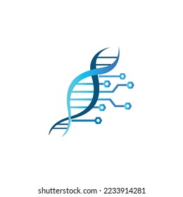 DNA-Logo und Technologielogo für das Leben in der Zukunft