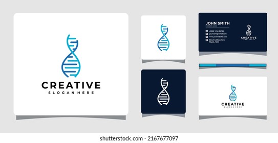 DNA Logo Template With Business Card Design Inspiration