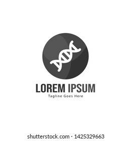 DNA logo template design with frame. minimalist DNA logo vector illustration