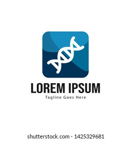 DNA logo template design with frame. minimalist DNA logo vector illustration